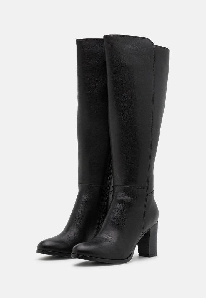 Bottes Anna Field LEATHER Block heel Zip UP Noir Femme | GDB-7709834